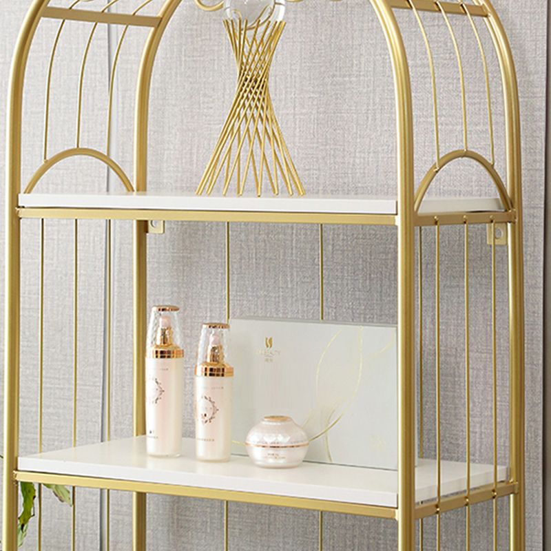 Glam Style Antique Finish Shelf Bookcase Metal Etagere Bookshelf with Shelves