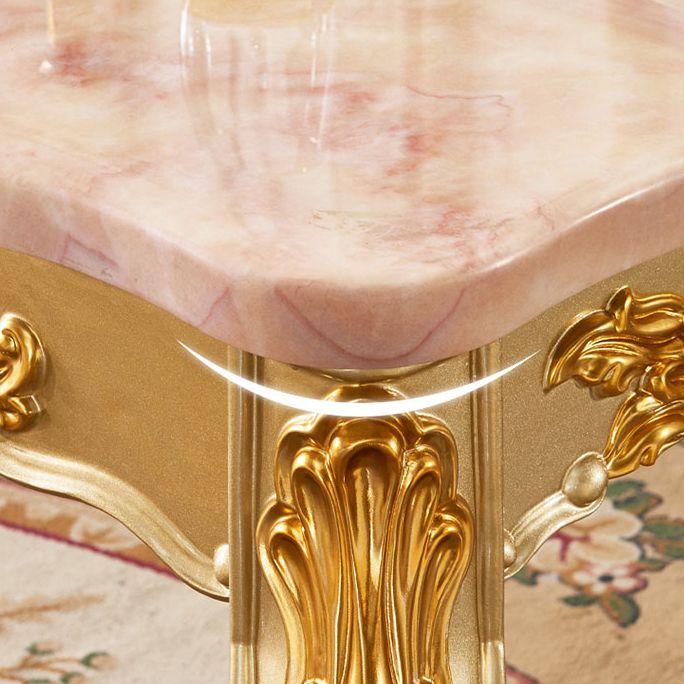 Solid Wood Victorian Rectangular Dining Table Marble Top Table with 4 Legs Clearhalo 'Dining Tables & Seating' 'Dining Tables' 'dining_table' 'furn' 'furn_dining_table' 'Furniture' 'Kitchen & Dining Furniture' 1200x1200_d44472d3-43bd-469f-98c1-4a3e166f23dc