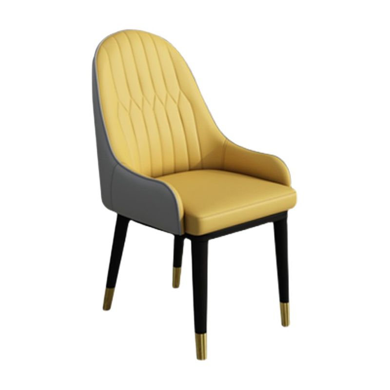 Leather Modern Dining Arm Chair with Color Cushion Parsons Chair for Home Clearhalo ' kitchen&dining_furn' 'Dining Chairs' 'Dining Tables & Seating' 'dining_chair' 'furn' 'furn_dining_chair' 'Furniture' 'furniture_dining_chair' 'Kitchen & Dining Furniture' 'kitchen' 1200x1200_d444b804-2f00-4132-b1d0-94de25a18bc8