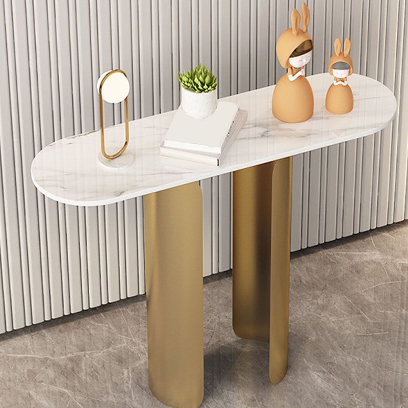 12 "wグラムコンソールテーブルストーンオーバルステイン抵抗性アクセントテーブル