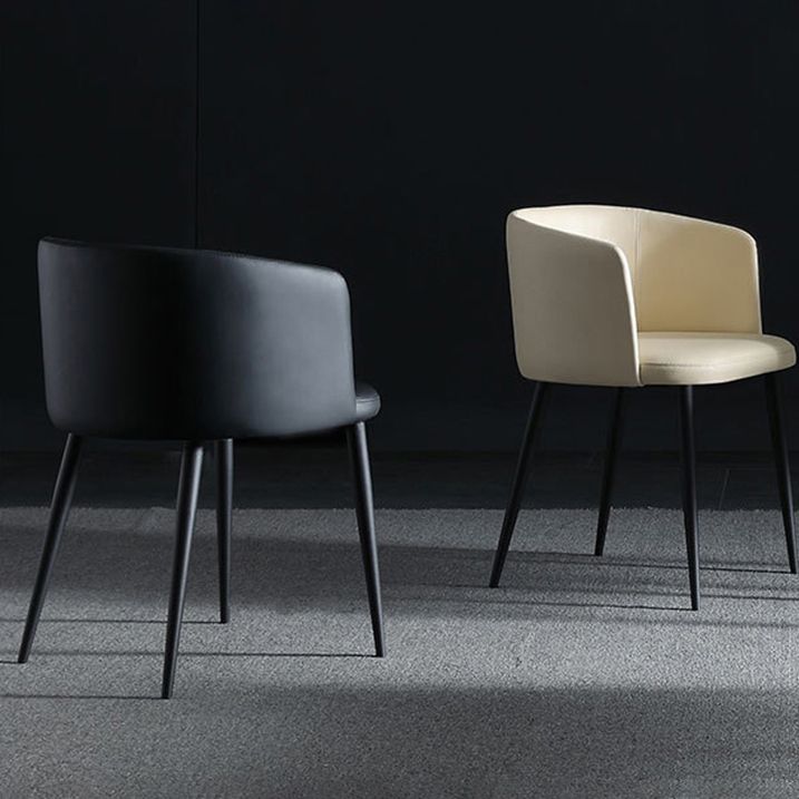 Modern Home Solid Back Arm Chair Upholstered Matte Finish Dining Chair Clearhalo ' kitchen&dining_furn' 'Dining Chairs' 'Dining Tables & Seating' 'dining_chair' 'furn' 'furn_dining_chair' 'Furniture' 'furniture_dining_chair' 'Kitchen & Dining Furniture' 'kitchen' 1200x1200_d4452005-d89c-4b47-8821-eb824fd0e6a1