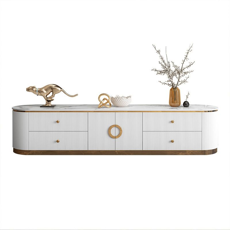 Glam Marble TV Stand Console Enclosed Storage TV Media Stand with Doors for Living Room Clearhalo 'furn' 'furn_tv_stands_entertainment_centers' 'Furniture' 'Living Room Furniture' 'TV Stands & Entertainment Centers' 'TV Stands & Media Storage Furniture' 'tv_stands_entertainment_centers' 1200x1200_d44536b6-c750-4e43-9bcc-f299e740f3fe