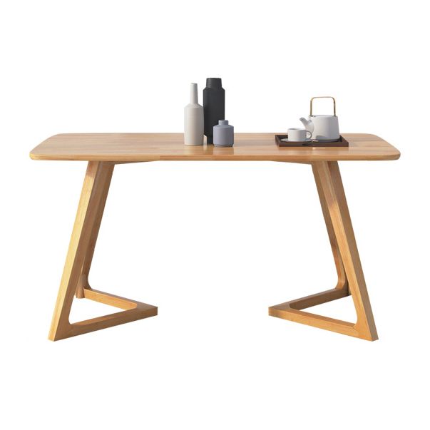 Rectangle Table Modern Oak Solid Wood Double Pedestal Furniture for Indoor Clearhalo ' dining_table' 'Dining Tables & Seating' 'Dining Tables' 'furn' 'furn_dining_table' 'Furniture' 'furniture_dining_table' 'Kitchen & Dining Furniture' 'kitchen&dining_furn' 'kitchen' 'kitchen_dining_table' 1200x1200_d4478e81-840f-449f-b19c-79f6d3879ba6