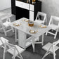 Modern Style White Dining Table Rectangle Sintered Stone Drop-Leaf Dining Table Clearhalo ' dining_table' 'Dining Tables & Seating' 'Dining Tables' 'furn' 'furn_dining_table' 'Furniture' 'furniture_dining_table' 'Kitchen & Dining Furniture' 'kitchen&dining_furn' 'kitchen' 'kitchen_dining_table' 1200x1200_d447b14b-26be-4546-8e2a-6bce66066587