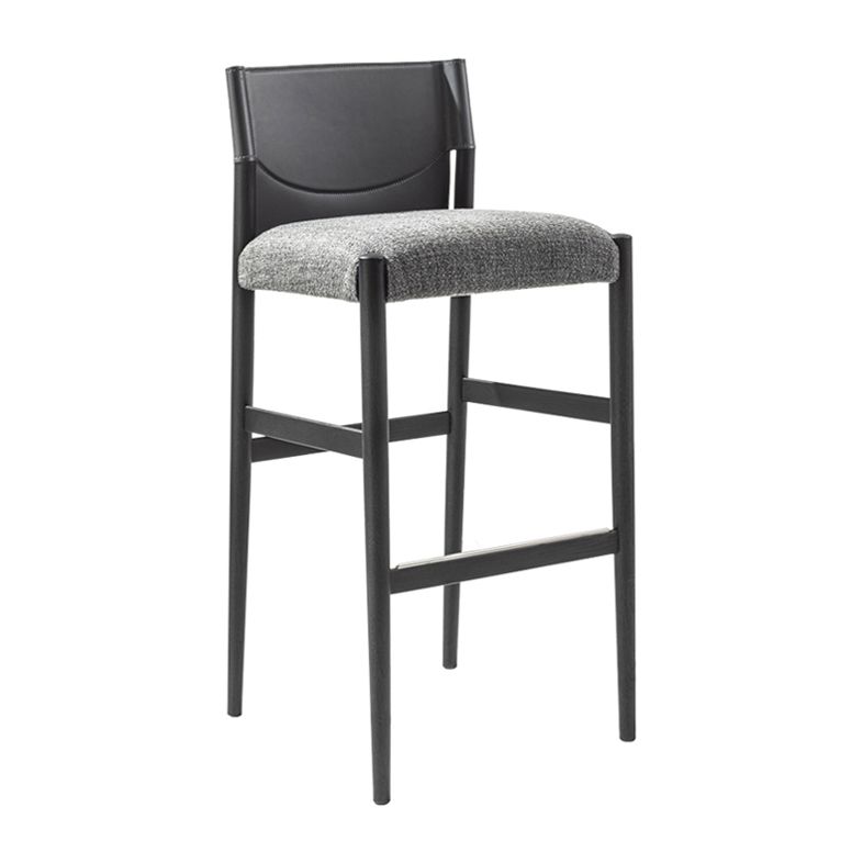 Contemporary Upholstered Armless Bar Stool with Solid Wood Legs Clearhalo 'Bar Furniture' 'Bar Stools' 'bar_stools' 'furn' 'furn_bar_stools' 'Furniture' 'Kitchen & Dining Furniture' 1200x1200_d447d14a-2ee8-44f2-a801-0c4cb3a0904e