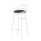 Scandinavian Design Upholstered Bar Stools Armless Stools with Cushion