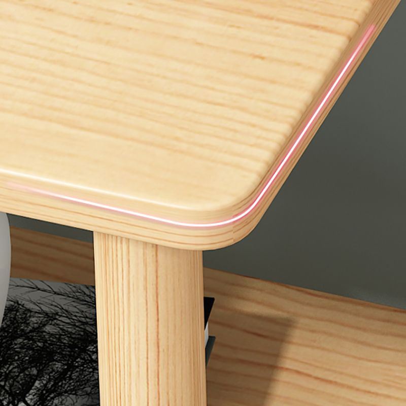 Modern Wood Side Table 20.86" Tall 4 Legs End Table with Shelf Clearhalo 'Coffee & Accent Tables' 'End & Side Tables' 'end_side_tables' 'furn' 'furn_end_side_tables' 'Furniture' 'Living Room Furniture' 1200x1200_d449e895-71e5-42ca-aa66-7a7393c4eb2a