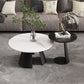 Abstraktes Basis -Design Rundes Schieferplatine Glamstil Metal Bein Couchtisch