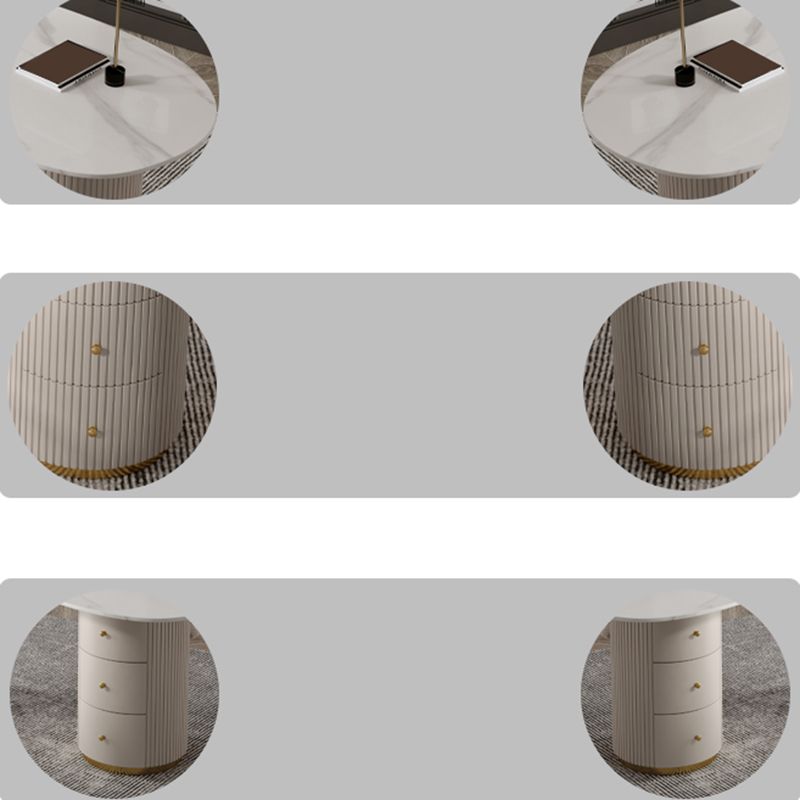 Bureau d'écriture en pierre de style glamour Bureau en bois d'origine avec 3 tiroirs