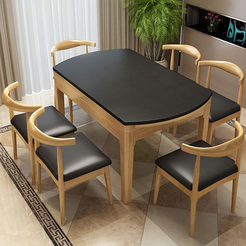 Kitchen Contemporary Dinner Table 4 Legs Extendable Dining Table Clearhalo 'Dining Tables & Seating' 'Dining Tables' 'dining_table' 'furn' 'furn_dining_table' 'Furniture' 'Kitchen & Dining Furniture' 1200x1200_d44ee748-a2aa-41bc-aa6e-2d484c480f1e