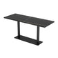 Industrial Sintered Stone Dinner Room Kitchen Table Black Top Table with Black Frame Clearhalo ' dining_table' 'Dining Tables & Seating' 'Dining Tables' 'furn' 'furn_dining_table' 'Furniture' 'furniture_dining_table' 'Kitchen & Dining Furniture' 'kitchen&dining_furn' 'kitchen' 'kitchen_dining_table' 1200x1200_d44f8404-1cdb-4716-ac4c-5c7ae0422a99