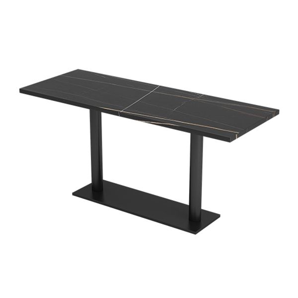 Industrial Sintered Stone Dinner Room Kitchen Table Black Top Table with Black Frame Clearhalo ' dining_table' 'Dining Tables & Seating' 'Dining Tables' 'furn' 'furn_dining_table' 'Furniture' 'furniture_dining_table' 'Kitchen & Dining Furniture' 'kitchen&dining_furn' 'kitchen' 'kitchen_dining_table' 1200x1200_d44f8404-1cdb-4716-ac4c-5c7ae0422a99