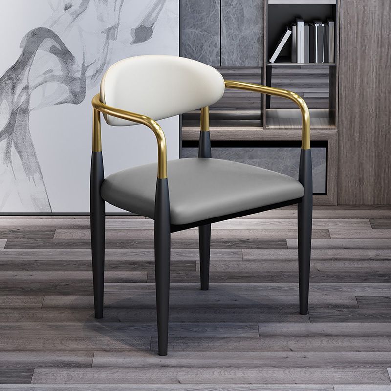Modern Upholstered Dining Arm Chair Open Back Dining Side Chair Clearhalo 'Dining Chairs' 'Dining Tables & Seating' 'dining_chair' 'furn' 'furn_dining_chair' 'Furniture' 'Kitchen & Dining Furniture' 1200x1200_d44f8ca3-1dfd-4d4e-b795-854ad469c174