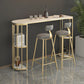 Barhocker-Tisch mit Steinplatte, Bar-Esstisch im glamourösen Stil mit Stauraum