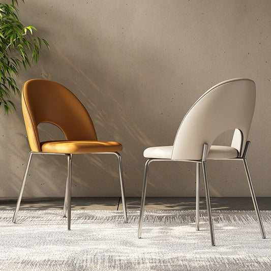 Sedia laterale moderna aperta sedia sala da pranzo in metallo per cucina