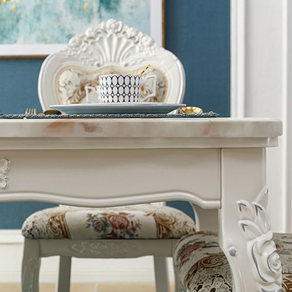 Vitoria Rectangle Shape Marble Table White Standard Dining Table for Kitchen Clearhalo ' dining_table' 'Dining Tables & Seating' 'Dining Tables' 'furn' 'furn_dining_table' 'Furniture' 'furniture_dining_table' 'Kitchen & Dining Furniture' 'kitchen&dining_furn' 'kitchen' 'kitchen_dining_table' 1200x1200_d451d9b6-da2c-4ee0-8c96-6c251592d845