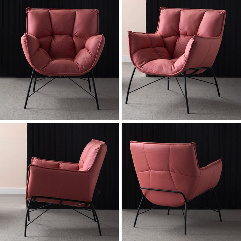 Modern Metal Indoor-Outdoor Chair Home Parsons Tufted Back Side Chair with Arm Clearhalo ' kitchen&dining_furn' 'Dining Chairs' 'Dining Tables & Seating' 'dining_chair' 'furn' 'furn_dining_chair' 'Furniture' 'furniture_dining_chair' 'Kitchen & Dining Furniture' 'kitchen' 1200x1200_d451dff0-e162-42d1-ada7-96aa94b3f989