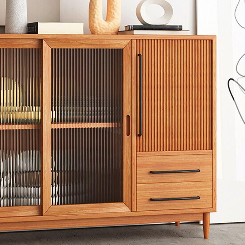 Glam Buffet Server Pine Dining Server con porte per soggiorno