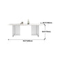 Mesa de comedor rectangular moderna Mesa base acrílica de piedra sinterizada blanca