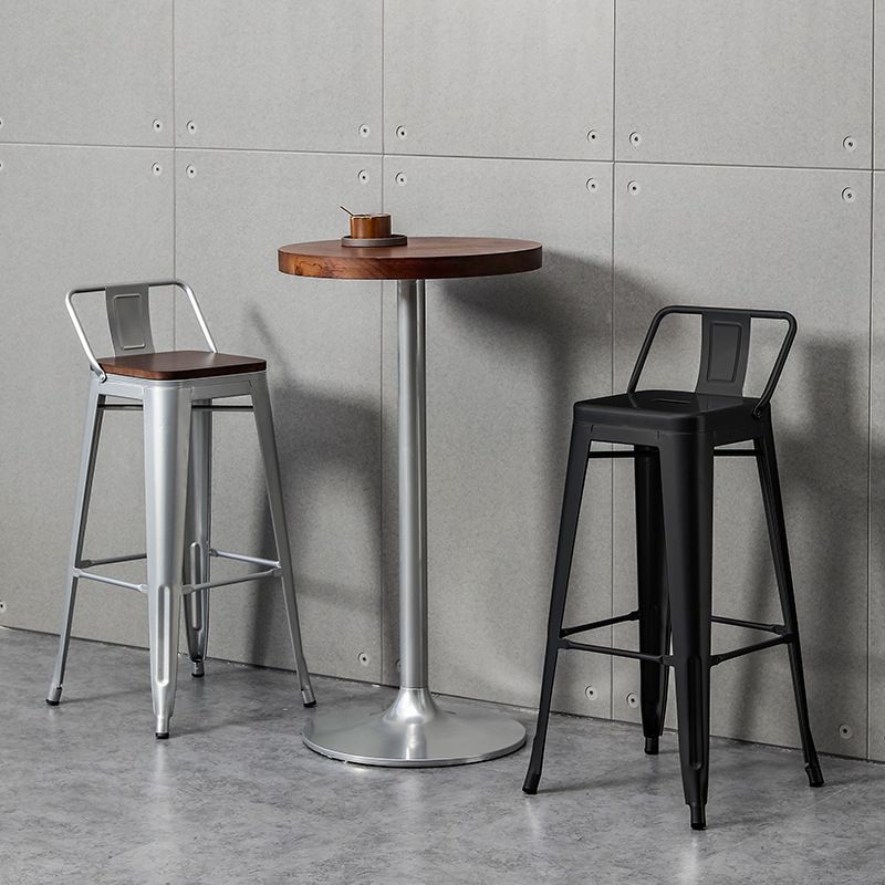 Contemporary Metal Bar Stool Low Back Dining Stool with Footrest Clearhalo 'Bar Furniture' 'Bar Stools' 'bar_stools' 'furn' 'furn_bar_stools' 'Furniture' 'Kitchen & Dining Furniture' 1200x1200_d45303f0-3a9a-451a-a549-7dacee838892