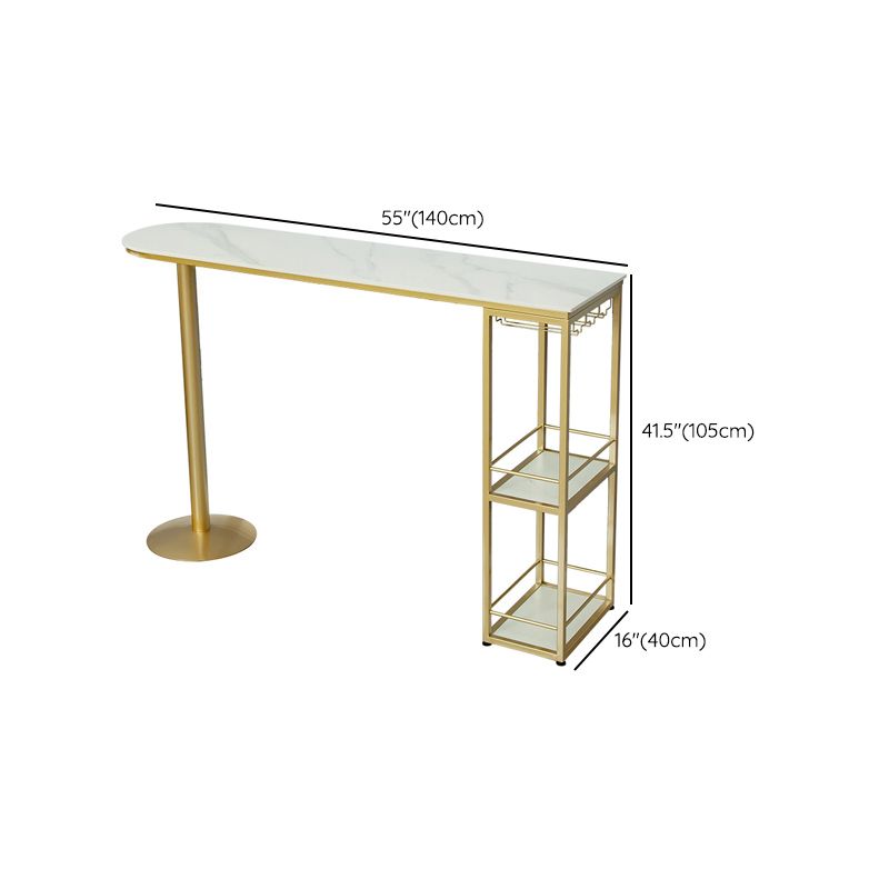 Modern Free Form Bar Dining Table Metal and Stone Bar Table for Living Room Clearhalo 'Bar Furniture' 'Bar Tables' 'bar_tables' 'furn' 'furn_bar_tables' 'Furniture' 'Kitchen & Dining Furniture' 1200x1200_d454d12c-cd8e-4c89-9668-c94737fc4799