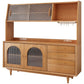 Contemporary Dining Hutch Pine Glass Doors Buffet Cabinet with Drawers Clearhalo 'Display & China Cabinets' 'display_china_cabinets' 'furn' 'furn_display_china_cabinets' 'Furniture' 'Kitchen & Dining Furniture' 1200x1200_d454eafe-074e-4358-b391-b4d2974a8fd3
