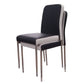Contemporary Solid Back Leather Side Chair Black And White Stackable Dining Chairs Clearhalo ' kitchen&dining_furn' 'Dining Chairs' 'Dining Tables & Seating' 'dining_chair' 'furn' 'furn_dining_chair' 'Furniture' 'furniture_dining_chair' 'Kitchen & Dining Furniture' 'kitchen' 1200x1200_d45560ee-9f55-4fb4-914d-da3f83980cf0