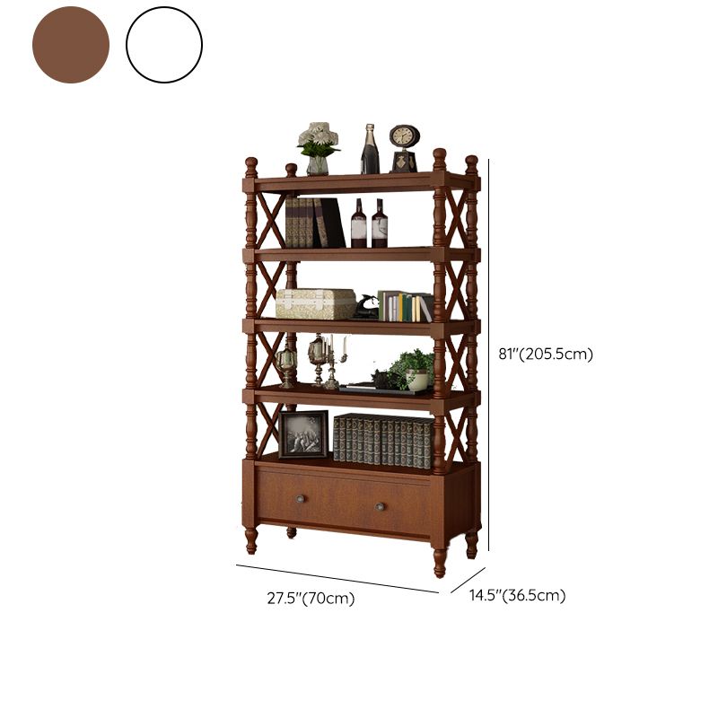 Eigentijdse houten boekenplank standaard gesloten back -boekenkast met 1 lade