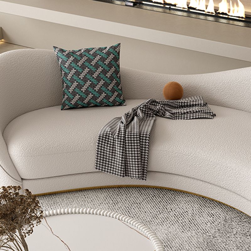 Northern European Curved Sofa 31.5" High Wool Settee in Beige Clearhalo 'furn' 'furn_sofas' 'Furniture' 'Living Room Furniture' 'Sofa' 'sofas' 1200x1200_d4577c32-0551-455e-ac70-11b8ad2f018b