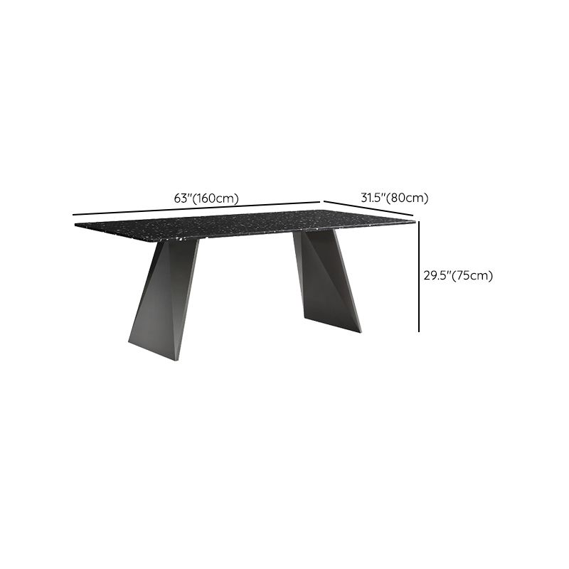 Set da tavolo da pranzo in pietra nera 1/2/4/5/7 pezzi Metal Dinette Modern Dinette