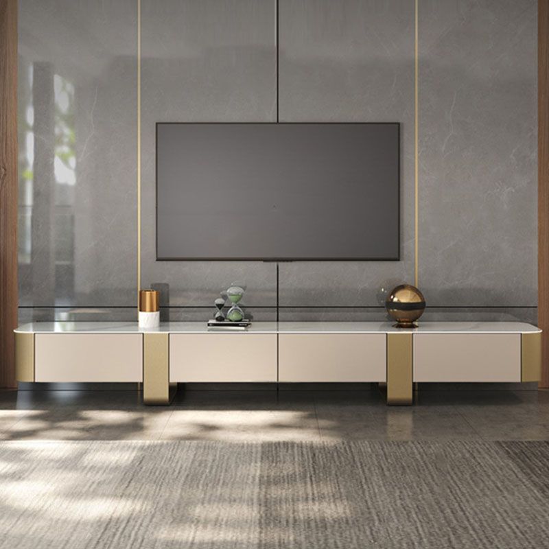 Console multimédia Glam TV Console TV de rangement fermée avec tiroirs