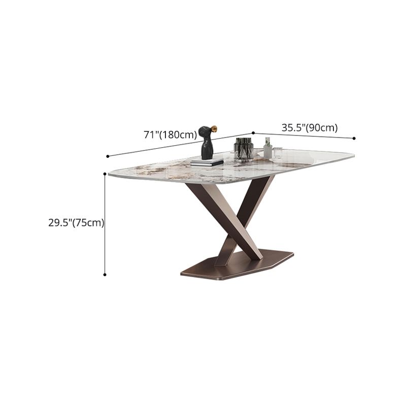Luxury Sintered Stone Dining Table Rectangle Table with Gold Metal Pedestal Base Clearhalo ' dining_table' 'Dining Tables & Seating' 'Dining Tables' 'furn' 'furn_dining_table' 'Furniture' 'furniture_dining_table' 'Kitchen & Dining Furniture' 'kitchen&dining_furn' 'kitchen' 'kitchen_dining_table' 1200x1200_d4586b65-39ac-4662-be95-6b352c7e7e5f