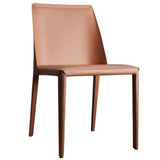 Contemporary Solid Back Chair 18'' Wide Leather Chair with 4 Metal Legs for Home Clearhalo ' kitchen&dining_furn' 'Dining Chairs' 'Dining Tables & Seating' 'dining_chair' 'furn' 'furn_dining_chair' 'Furniture' 'furniture_dining_chair' 'Kitchen & Dining Furniture' 'kitchen' 1200x1200_d458baa4-0ac9-4e3c-93e4-17308e1ac690
