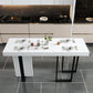 Modern Bar Table 42-inch Height White Artificial Marble Top and Metal Base Bistro Table Clearhalo 'Bar Furniture' 'Bar Tables' 'bar_tables' 'furn' 'furn_bar_tables' 'Furniture' 'furniture_bar_tables' 'Kitchen & Dining Furniture' 1200x1200_d4592f4c-6846-48e0-9139-af9bdcee5e67