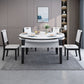 Modern Kitchen Dining Room Set with Sintered Stone Top and Black Base Dining Furniture Set Clearhalo 'Dining Room Sets' 'Dining Tables & Seating' 'dining_room_set' 'furn' 'furn_dining_room_set' 'Furniture' 'furniture_dining_room_set' 'Kitchen & Dining Furniture' 'kitchen&dining_furn' 'kitchen' 1200x1200_d4594d7d-e112-46c6-a98a-c739fe16c142