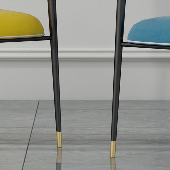 Glam Upholstered Dining Arm Chair Open Back Arm Chair for Dining Room Clearhalo 'Dining Chairs' 'Dining Tables & Seating' 'dining_chair' 'furn' 'furn_dining_chair' 'Furniture' 'Kitchen & Dining Furniture' 1200x1200_d45ae02f-338d-4808-97f1-af0a5bb3279e