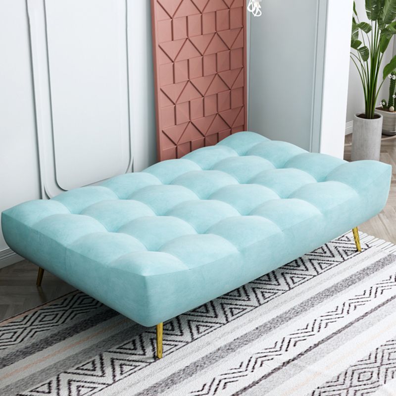 Scandinavian Tufted Back Couch Armless Sofa Bed with Brass Legs Clearhalo 'furn' 'furn_sofas' 'Furniture' 'furniture_sofas' 'Living Room Furniture' 'Sofa' 'sofas' 1200x1200_d45d043e-4e57-4e34-9cdf-fc086f60b19a