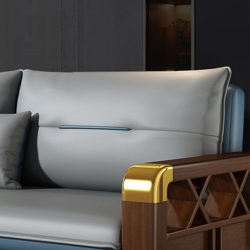 Divano per dormiente moderno in pelle finta 31,45 "H divano a braccia quadrate imbottite