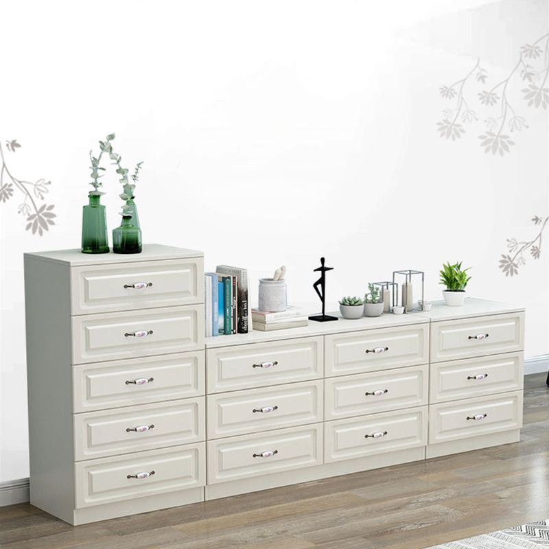 Modern White Accent Chest with Drawers 15.74" Wide Side Cabinet
