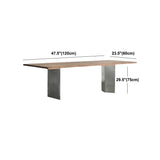 Rectangle Dining Room Table Industrial Kitchen Desk with Double Pedestal Clearhalo 'Dining Tables & Seating' 'Dining Tables' 'dining_table' 'furn' 'furn_dining_table' 'Furniture' 'Kitchen & Dining Furniture' 1200x1200_d460767e-5803-4e55-8eaf-eb56930d29e0