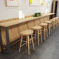 Sedia da bar in legno massiccio sgabello da bar interno moderno con gambe in legno