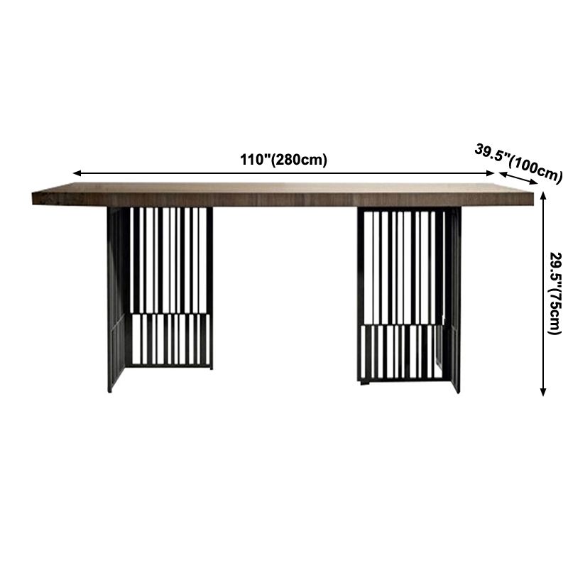 Metal Industrial Rectangular Dining Table Wood Top Dining Table for Kitchen Clearhalo ' dining_table' 'Dining Tables & Seating' 'Dining Tables' 'furn' 'furn_dining_table' 'Furniture' 'furniture_dining_table' 'Kitchen & Dining Furniture' 'kitchen&dining_furn' 'kitchen' 'kitchen_dining_table' 1200x1200_d463262c-ea8d-4004-abfc-e6b53a099a8a