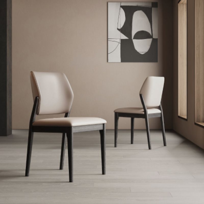 Sedie posteriori a stile contemporaneo sedie laterali senza braccia con gambe in legno per cucina