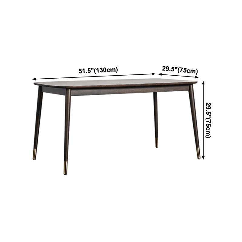 Rectangle 4 Legs Luxury Style Dining Table Wood Color Fixed Table of Solid Rubberwood Clearhalo ' dining_table' 'Dining Tables & Seating' 'Dining Tables' 'furn' 'furn_dining_table' 'Furniture' 'furniture_dining_table' 'Kitchen & Dining Furniture' 'kitchen&dining_furn' 'kitchen' 'kitchen_dining_table' 1200x1200_d4667872-36d7-4cd3-bd2e-9562277671af
