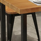 Mesa de comedor rectangular con base negra, mesa moderna de madera de pino para cocina