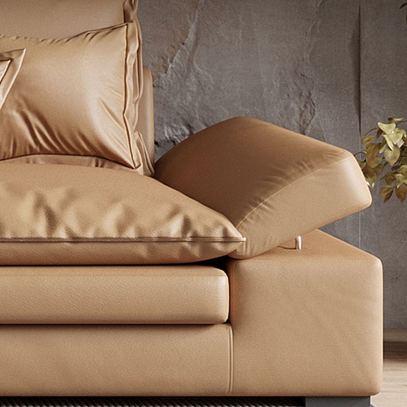 Cuscini marroni scuri contemporanei sedute a braccio quadrato standard