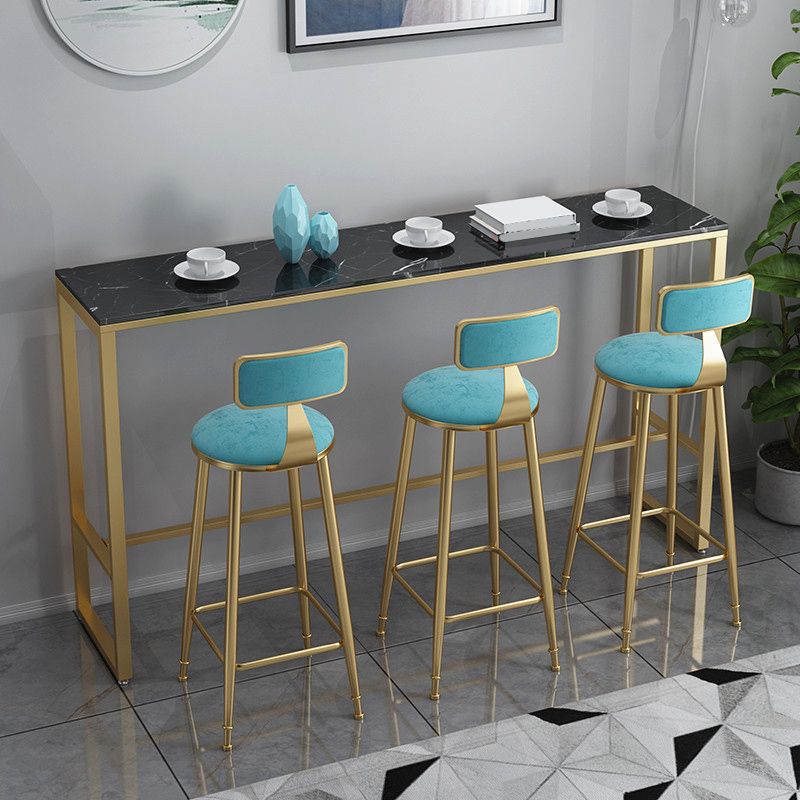 Glam Pub Table Bar Height Rectangle Bar Table for Small Places Clearhalo 'Bar Furniture' 'Bar Tables' 'bar_tables' 'furn' 'furn_bar_tables' 'Furniture' 'Kitchen & Dining Furniture' 1200x1200_d46b10d8-f6d0-4b34-9855-e686f7d2faae
