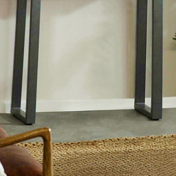 Tavolo di divano in legno massiccio tavolo da console moderna di metà secolo con gambe in slitta in marrone