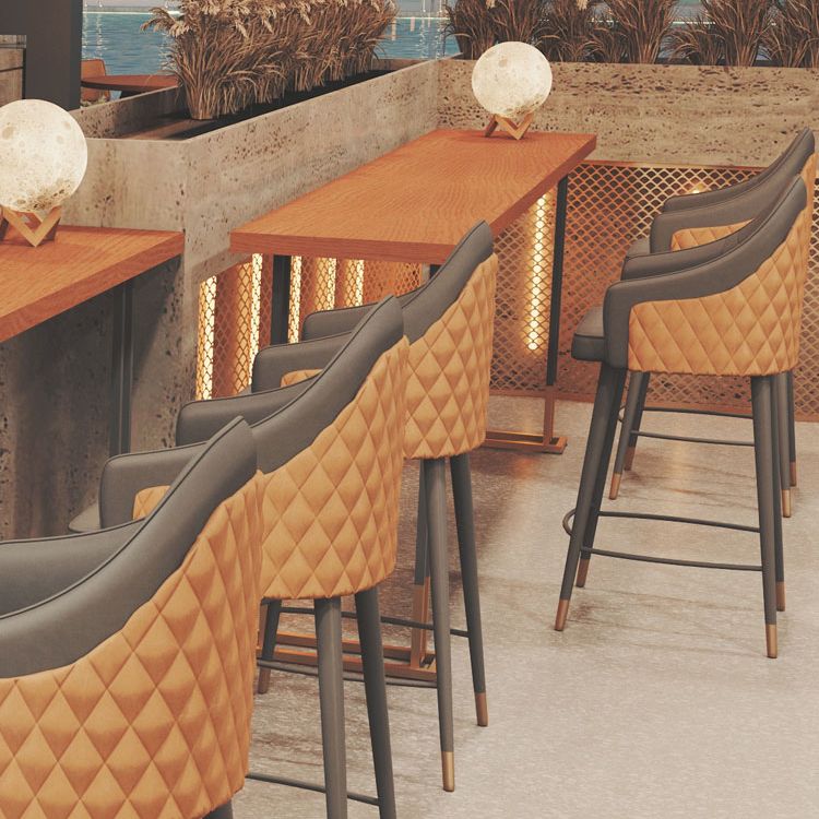 Glam Rectangle Bar Table Solid Wood Fixed Bar Dining Table for Indoor Clearhalo 'Bar Furniture' 'Bar Tables' 'bar_tables' 'furn' 'furn_bar_tables' 'Furniture' 'Kitchen & Dining Furniture' 1200x1200_d46b7c7f-fcd7-4595-a268-e86a59cdd94c
