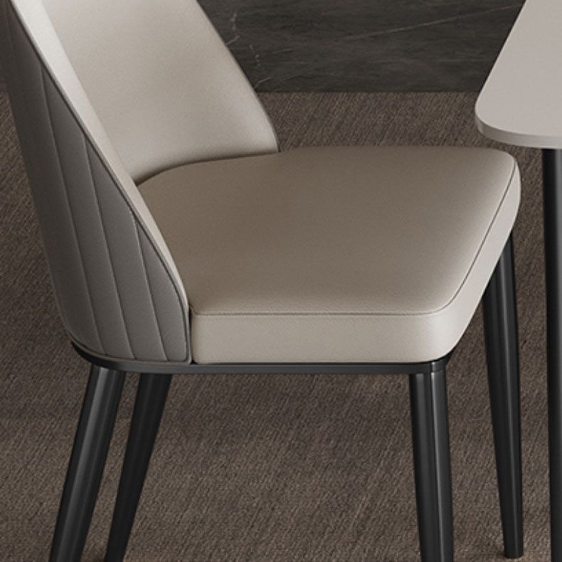 Glam -eetkamer zijstoel metalen benen Parsons Dining Armloze stoel